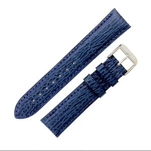 18mm Hadley Roma Shark Leather Watchband - Blue